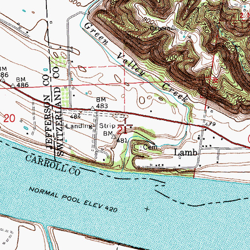 Topographic Map of Robinson Airport, IN