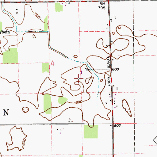 Topographic Map of Headland Airport (historical), IN