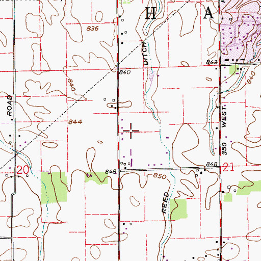 Topographic Map of Glenndale Airport, IN