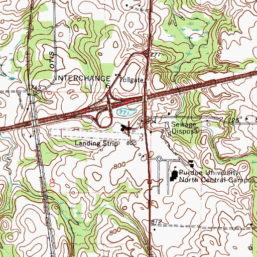 Topographic Map of Orthodontic Strip Airport (historical), IN