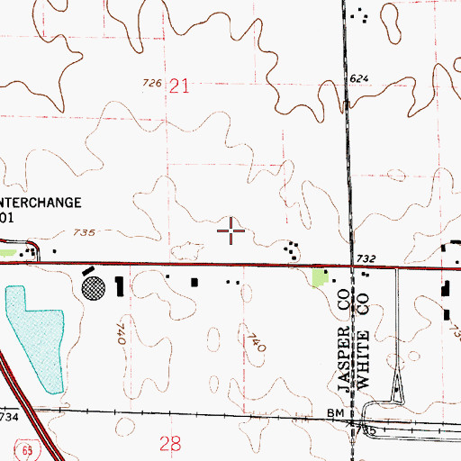 Topographic Map of James Airport (historical), IN