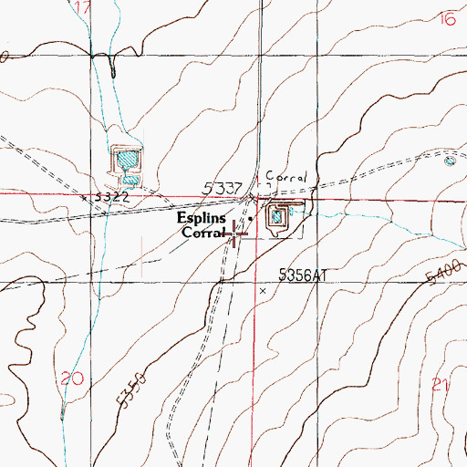 Topographic Map of Esplins Corral, AZ