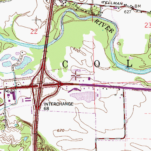 Topographic Map of West Hill Shopping Center, IN