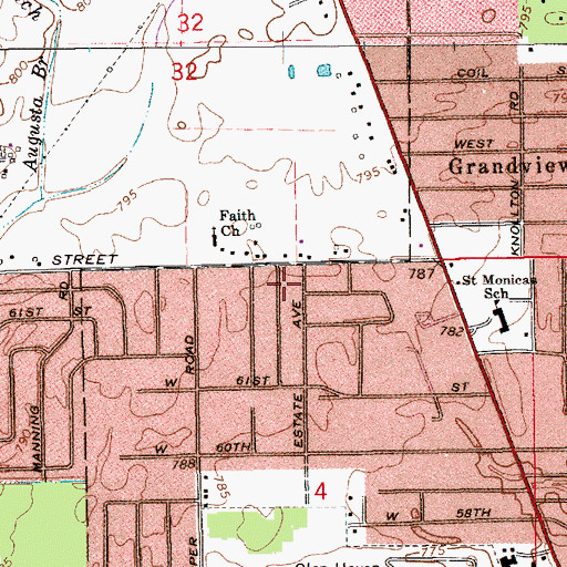 Topographic Map of Westlane Shopping Center, IN