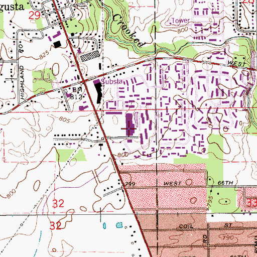 Topographic Map of Ary-Way Northwest Shopping Center, IN