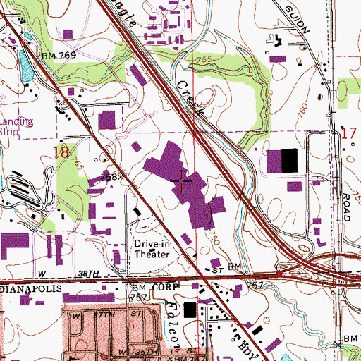 Topographic Map of Georgetown Plaza, IN