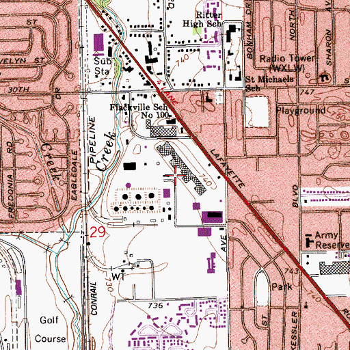 Topographic Map of Eagledale Plaza, IN