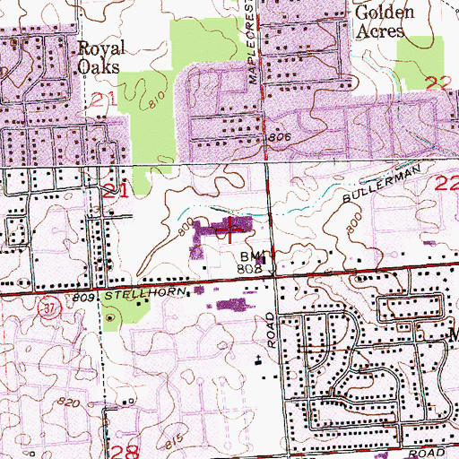 Topographic Map of Northwood Plaza, IN