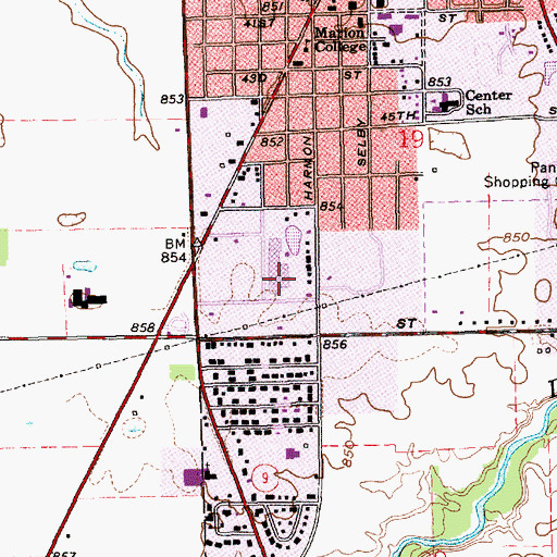 Topographic Map of Marion Plaza, IN