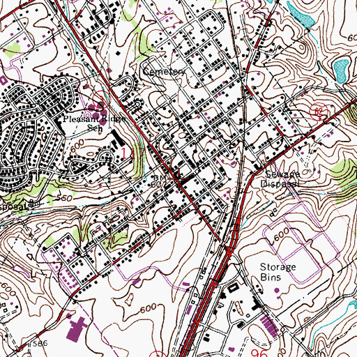 Topographic Map of Jay C Shopping Center, IN