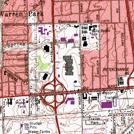Topographic Map of Eastgate Shopping Center, IN