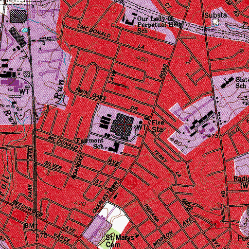 Topographic Map of Colonial Manor Shopping Center, IN