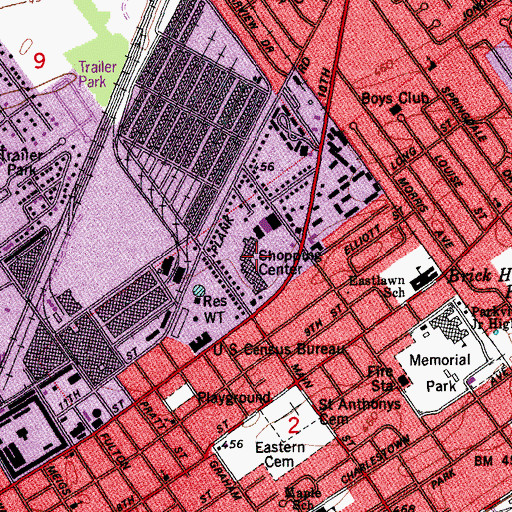 Topographic Map of Eastgate Shopping Center, IN