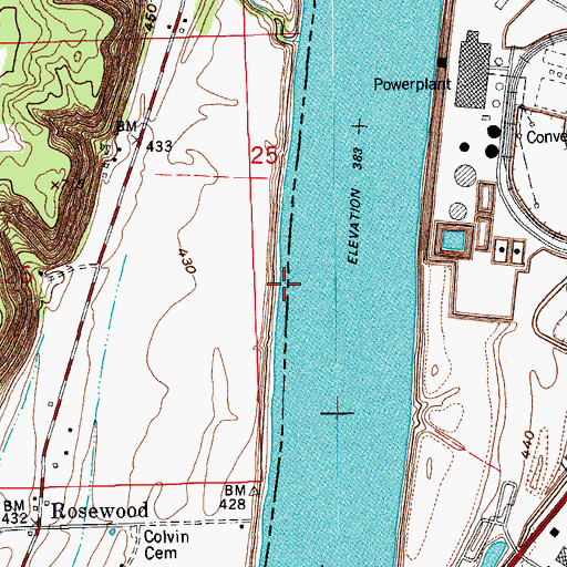 Topographic Map of Donners Landing (historical), IN