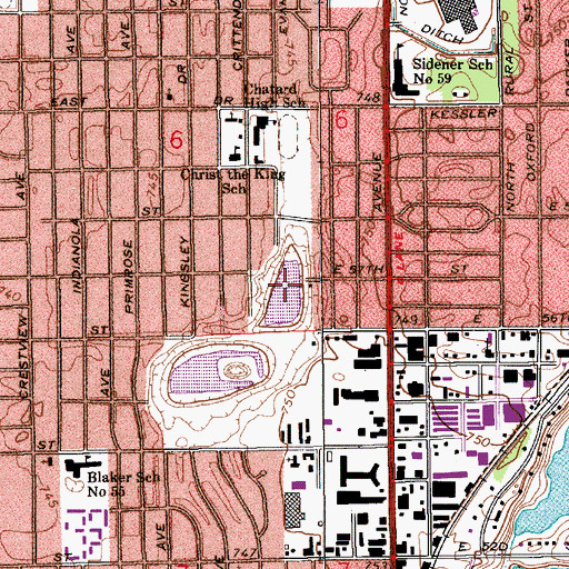 Topographic Map of Bacon Swamp, IN