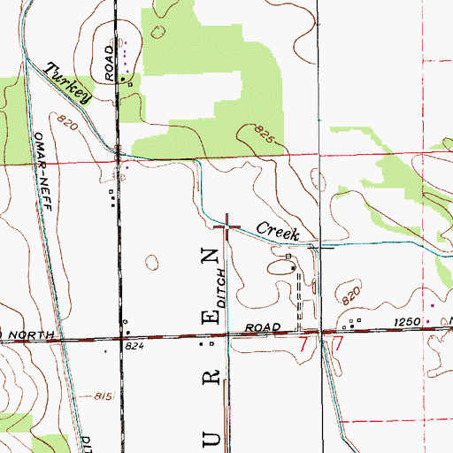 Topographic Map of Davisson Ditch, IN
