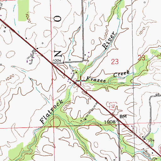 Topographic Map of Frazee Creek, IN