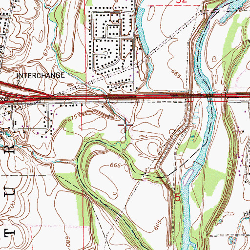 Topographic Map of Harmon Ditch, IN