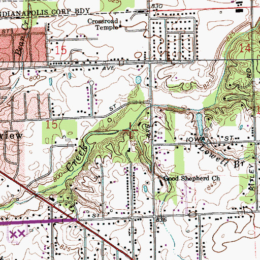 Topographic Map of Henninger Ditch, IN