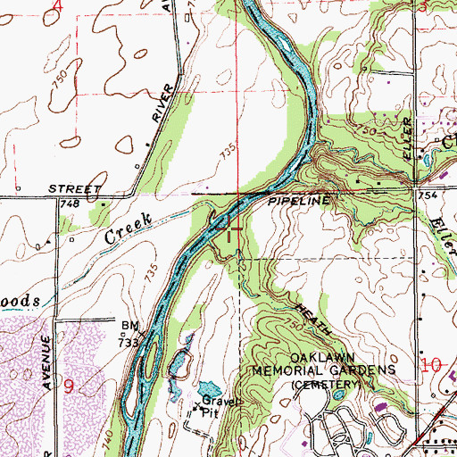 Topographic Map of John Heath Ditch, IN