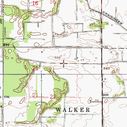 Topographic Map of Joseph Salrin Arm, IN