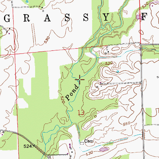 Topographic Map of Knob Creek, IN