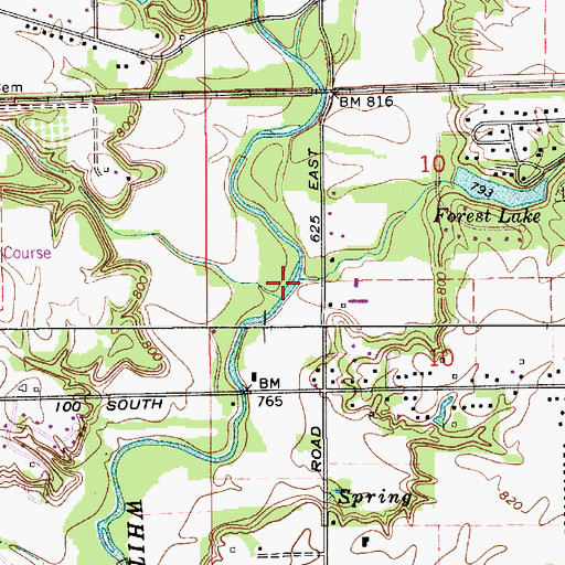 Topographic Map of Lake Forest Creek, IN