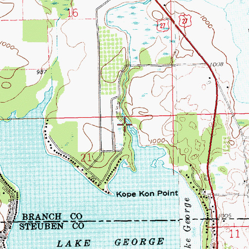 Topographic Map of Little Fawn River, IN