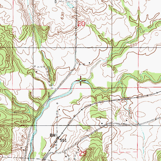 Topographic Map of Little Leatherwood Creek, IN