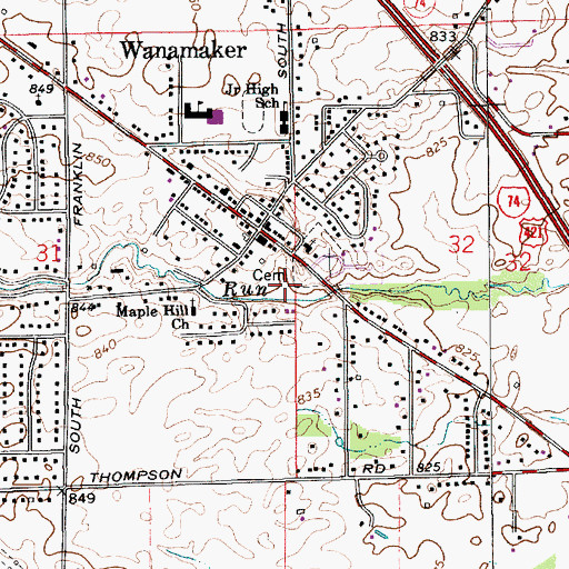 Topographic Map of McGaughey Ditch, IN