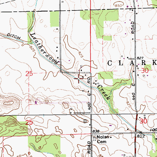 Topographic Map of Mathews Ditch, IN