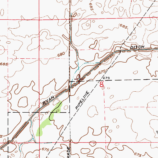 Topographic Map of Randle Lateral, IN