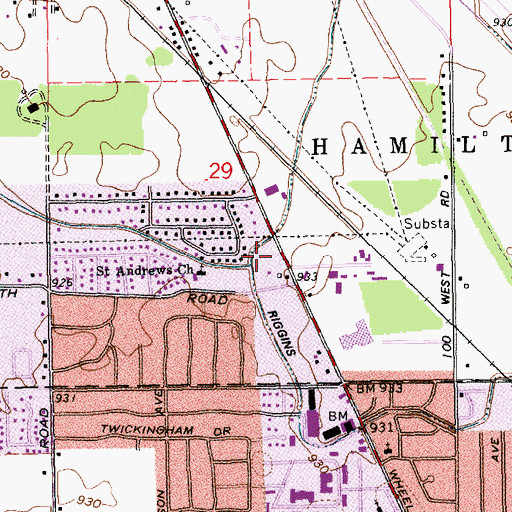 Topographic Map of Riggins Ditch, IN