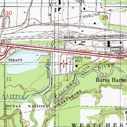 Topographic Map of Shady Side, IN
