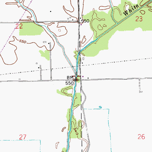 Topographic Map of Spray Creek, IN