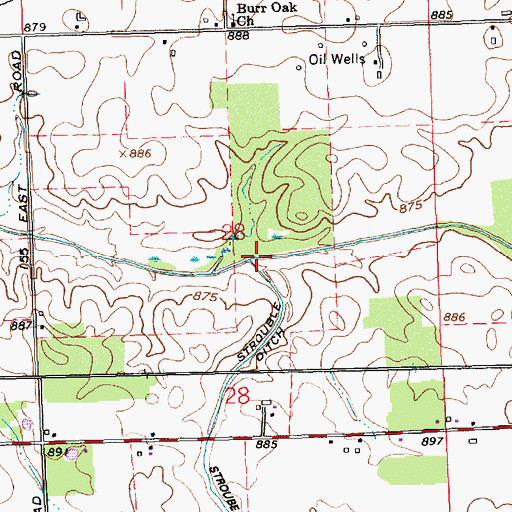 Topographic Map of Stroube Ditch, IN