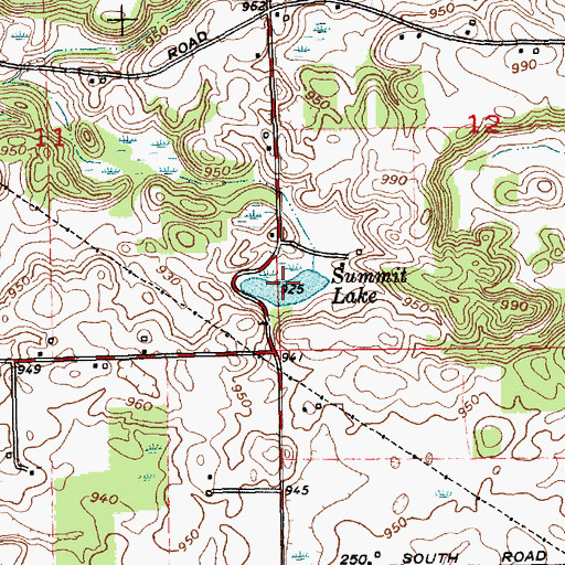 Topographic Map of Summit Lake, IN