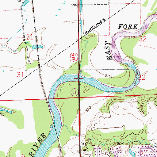 Topographic Map of Thompson Slough, IN