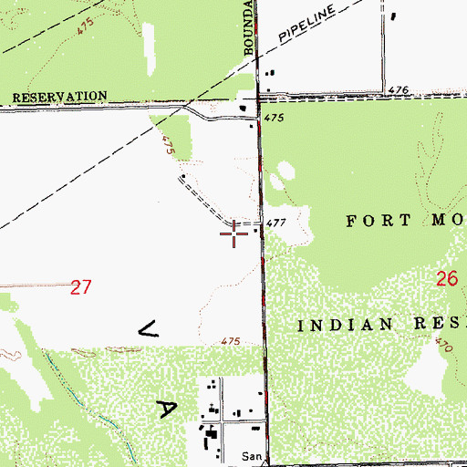 Topographic Map of Mohave Valley Post Office, AZ
