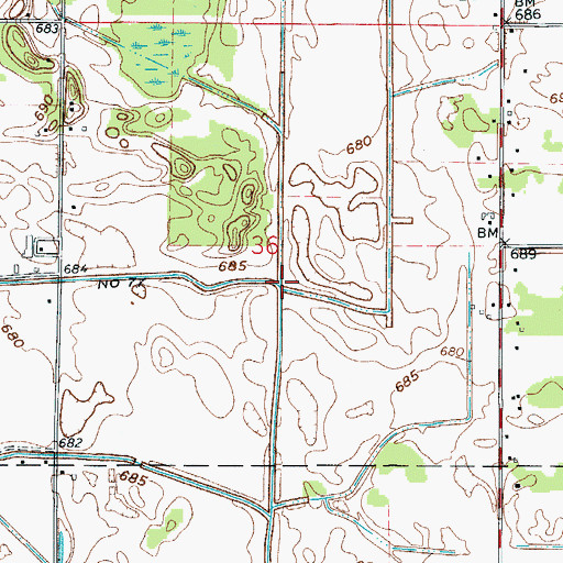 Topographic Map of Wynkoop Ditch, IN