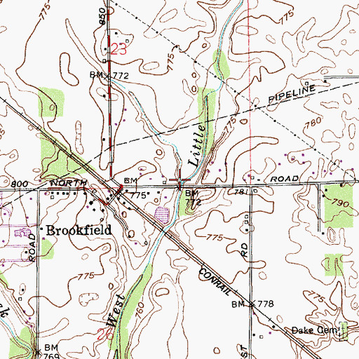 Topographic Map of Devault Run, IN