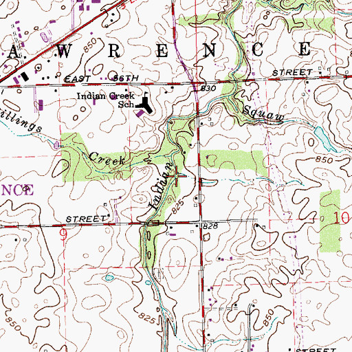 Topographic Map of Papoose Creek, IN