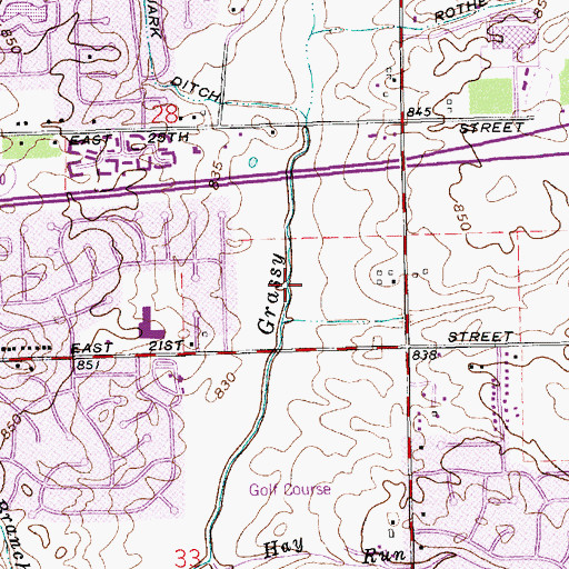 Topographic Map of Wead Run, IN