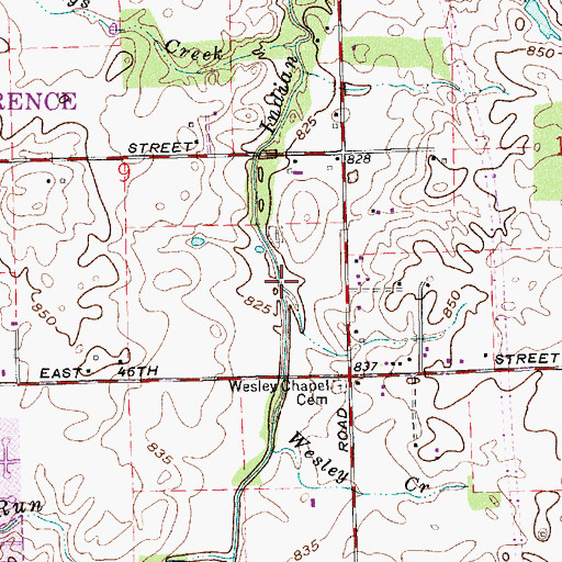 Topographic Map of Brave Creek, IN