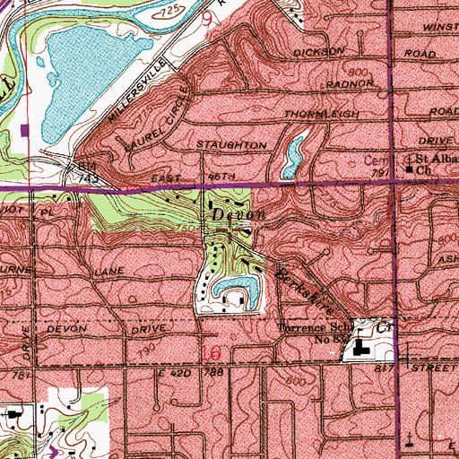 Topographic Map of Berkshire Creek, IN