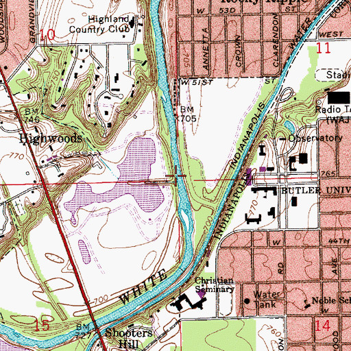 Topographic Map of Highwood Branch, IN