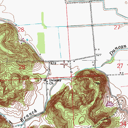 Topographic Map of Lick Skillet Hollow, IN