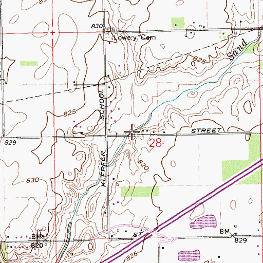 Topographic Map of Lowery Creek, IN