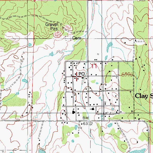Topographic Map of Clay Springs Post Office, AZ