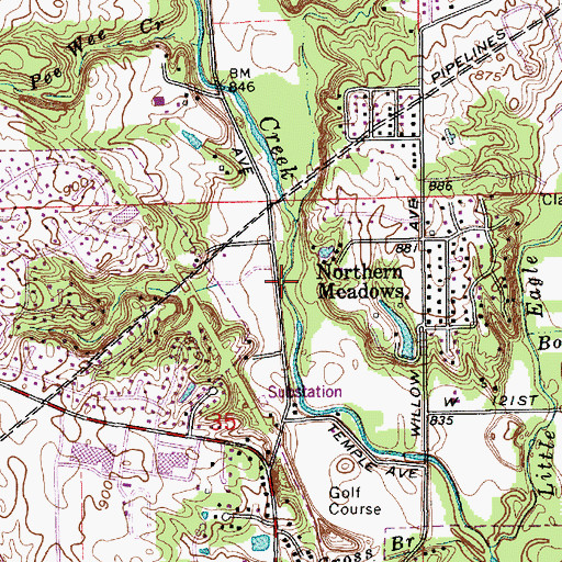 Topographic Map of Lost Drain, IN